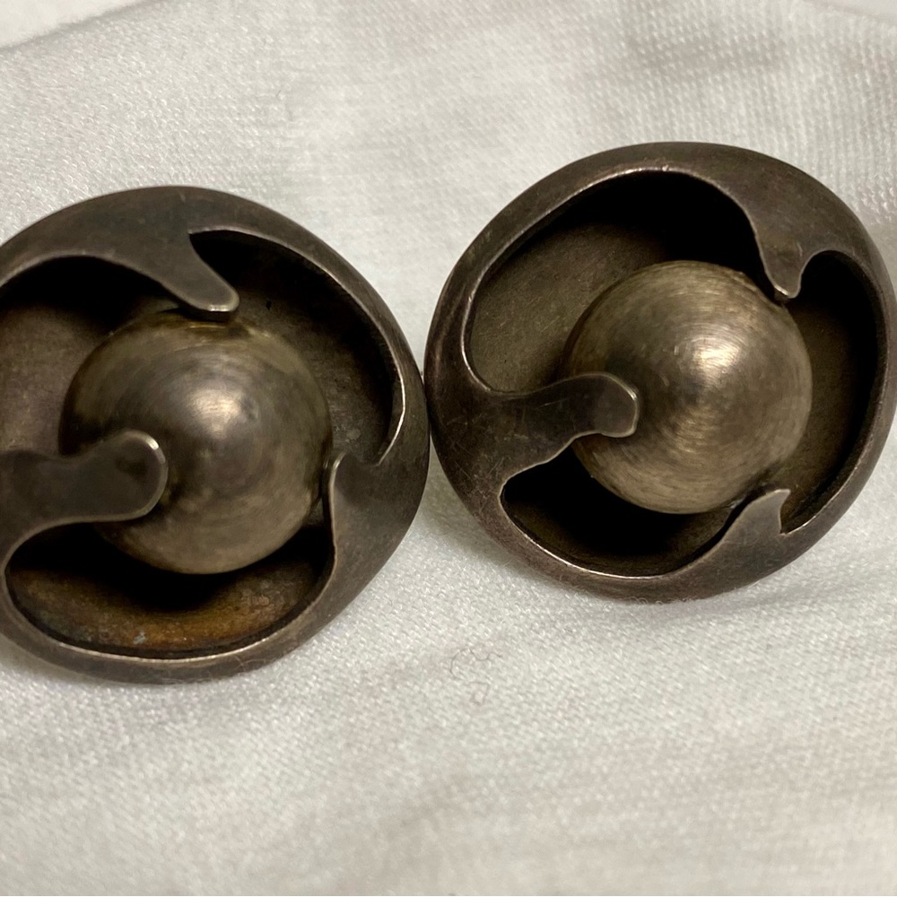 Vintage Sigi Pineda Earrings Sterling Silver Modernist mid century RARE FIND